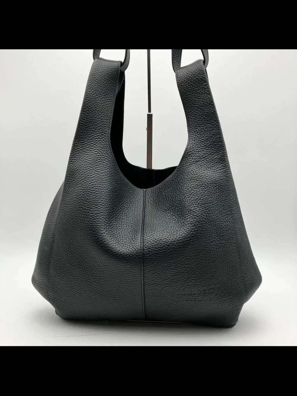 Mulberry Black Textured Leather Slouch Hobo